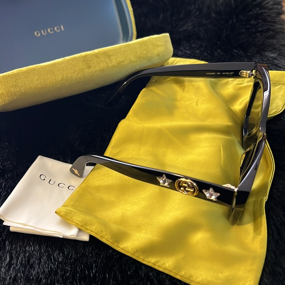NEW GUCCI ROUND-FRAME ACETATE SUNGLASSES WITH STAR - Picture 3 of 9